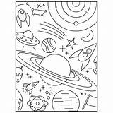 Premium Vector Space Coloring Page For Kids  Home sketch template