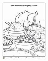 Thanksgiving Dinner Coloring Page – Worksheet Village sketch template