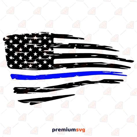 Thin Blue Line Flag SVG American Flag SVG Police Clip Art, Policemen Cricut Files, Cops DXF ...