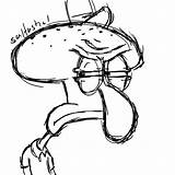 Squidward Playing Clarinet Coloring Page Sketch sketch template