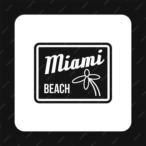 Premium Vector | Road sign miami beach icon in simple style isolated on ...