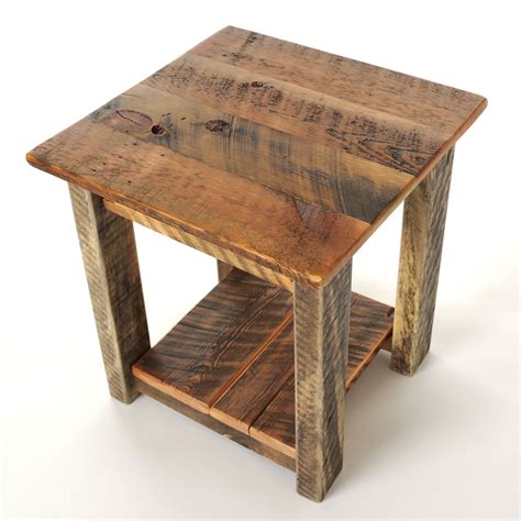 Reclaimed Wood End Table | Four Corner Furniture | Bozeman MT | Wood side table diy, Barn wood ...