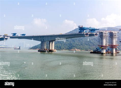 Hong Kong–Zhuhai–Macau Bridge ongoing construction project consisting ...