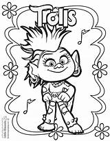Coloring Page 3 Trolls sketch template