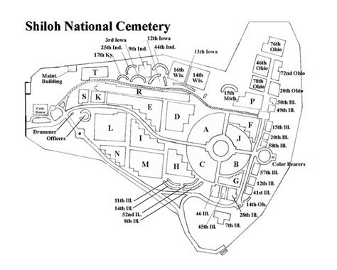 Shiloh National Cemetery Map Civil War Battlefield Shiloh TN