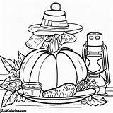 Thanksgiving Day Tradition With Pumpkin Coloring Page  For sketch template