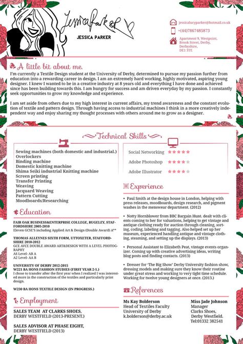 Creative Resume/CV - Jessica Parker - Fashion by JSWoodhams on DeviantArt