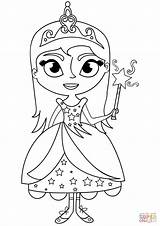Princess With Wand Coloring Page  Free Printable Coloring Pages sketch template