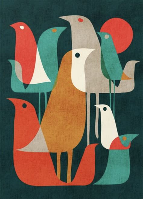 Flock of Birds | Bird art, Bird art print, Abstract art poster