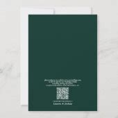 QR Code Emerald Green Leafy Crest Monogram Wedding Invitation | Zazzle