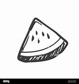 Slice And Whole Of watermelon Outline Coloring Page Stock Vector Image  sketch template