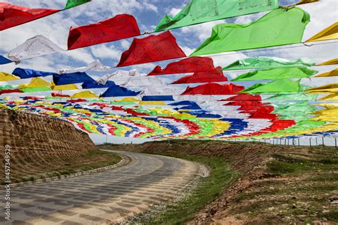 buddhist prayer flags Stock Photo | Adobe Stock