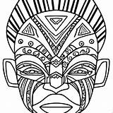 African Mask Coloring Pages sketch template