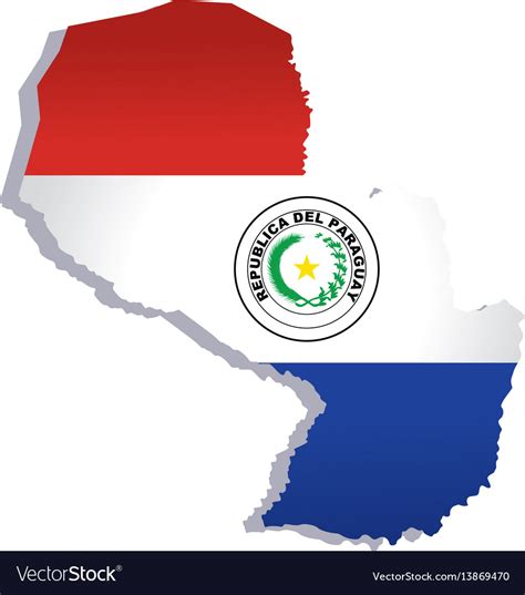 Paraguay flag amp map Royalty Free Vector Image