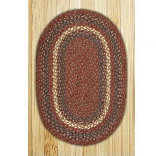 Burgundy/Gray Braided Rug-5x8 Oval