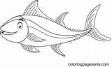 Happy Tuna Coloring Page  Free Printable Pages sketch template