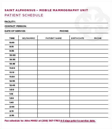 Sample Patient Schedule Template In 2020 Schedule Tem - vrogue.co