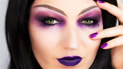 Purple Witch Halloween Makeup Tutorial - YouTube