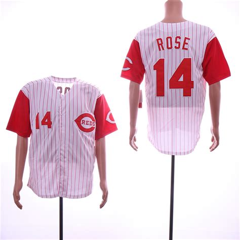 Reds 14 Pete Rose White Throwback Jersey