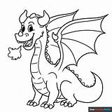 Cartoon Dragon Coloring Page  Easy Drawing Guides sketch template