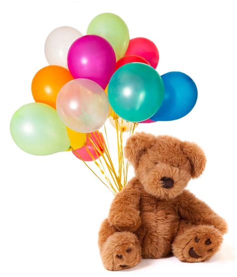 Dozen Balloons & Teddy Bear - FlowersOnSunday.com