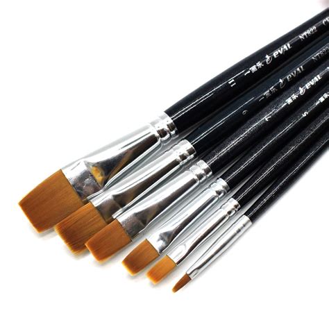 Aliexpress.com : Buy Professional Nylon Flat 6pcs Artists Brushes Acrylic Oil Paint Brush For ...