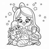 Pajama Party Coloring Page sketch template