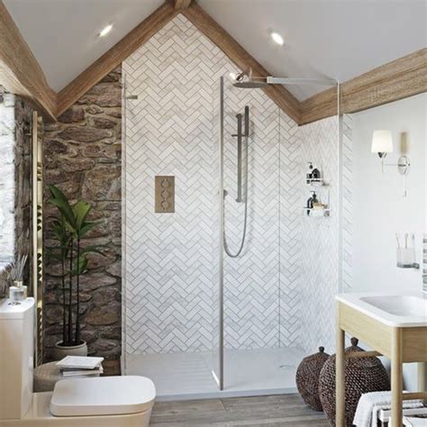 Showerwall Custom Herringbone acrylic shower wall panel Bathroom Shower Panels, Bathroom ...