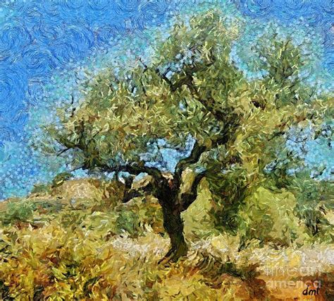 Olive tree on Van Gogh manner by Dragica Micki Fortuna | Olive tree painting, Van gogh, Olive tree