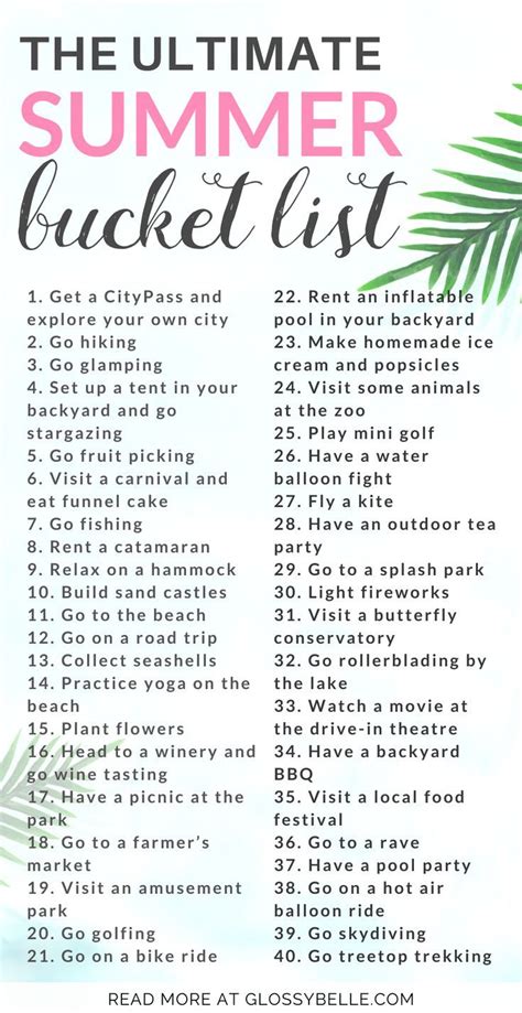 The Ultimate Summer Bucket List: 50 Fun Summer Activities For Adults in ...