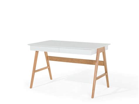 Schreibtisch weiß 120 x 70 cm 2 Schubladen SHESLAY | Home office desks, Computer table, Table