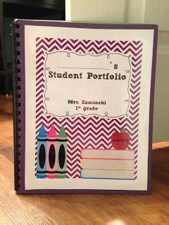 First Grade Teacher Lady: EASY Student Portfolio- literally buy them at staples and add labels ...