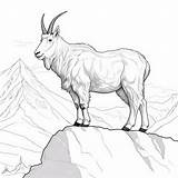 Premium Photo  Realistic Coloring Page Majestic White Goat On Mountain sketch template
