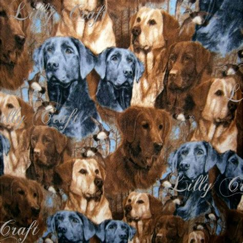 Lilly Craft Dogs LABS Print Fleece Anti-Pill FABRIC 58-60" Wide Sold by ...