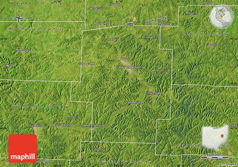 Satellite Map of Tuscarawas County