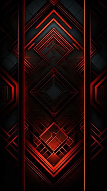 Premium AI Image | Red geometric background black wallpaper for phone