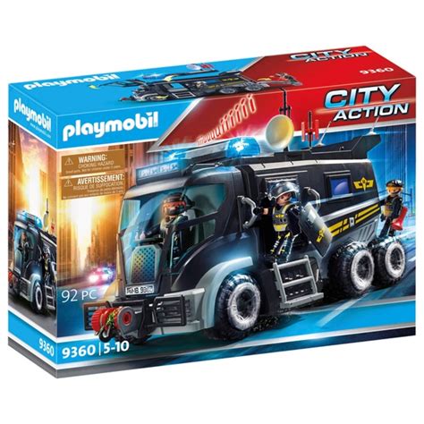 Playmobil 9360 City Action SWAT Truck with Working Lights and Sound ...