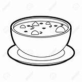 Soup Coloring Bowl Pot Stew Stone Pages Printable Template Drawing  sketch template