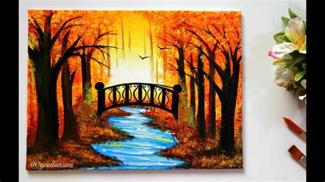 STEP by STEP Autumn Landscape Painting Tutorial for Beginners - YouTube