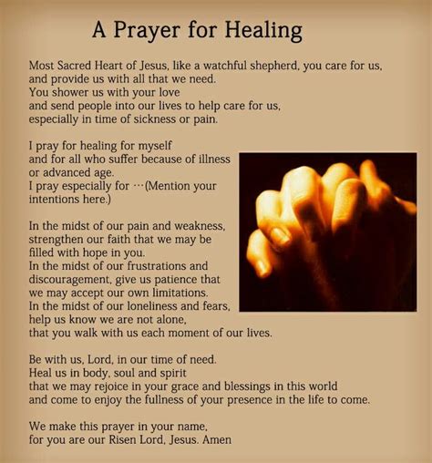 Prayer for Healing | Prayers for healing, Prayer for healing the sick, Prayer for the sick