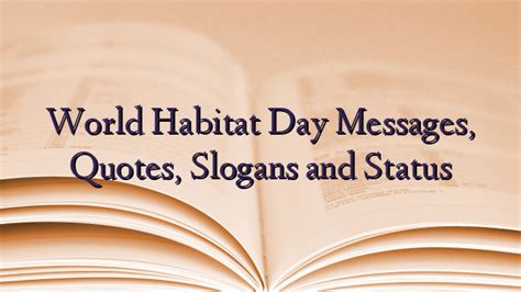 World Habitat Day Messages, Quotes, Slogans and Status - TechNewzTOP