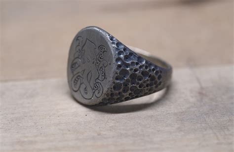 Kraken Hand Engraved Signet Ring – Atethos.co