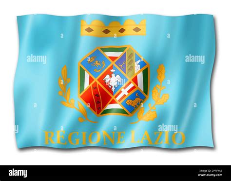 Lazio region flag, Italy waving banner collection. 3D illustration Stock Photo - Alamy