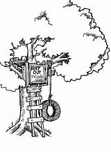 Treehouse Coloring Page sketch template