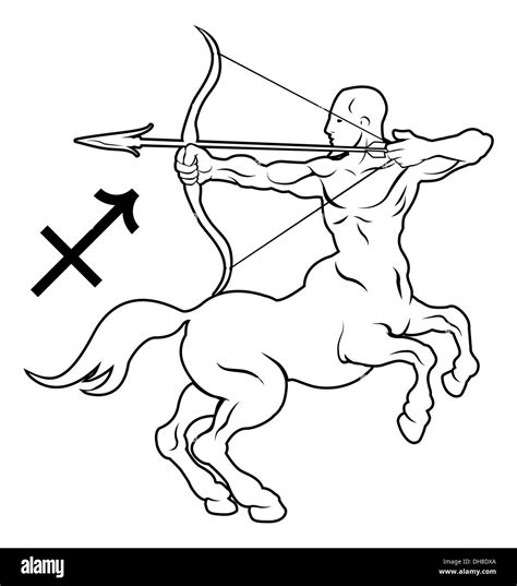 Illustration of Sagittarius the archer or centaur zodiac horoscope ...