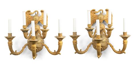 French empire bronze wall sconces