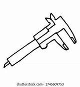 Calipers Doodle Style Coloring Children Stock Vector Royalty Free  sketch template