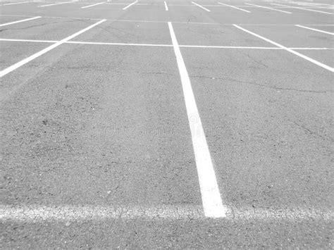 Empty Parking Lane Markings Stock Photo - Image of monochrome, black ...