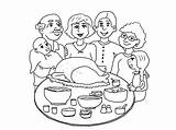 Coloring Feast Thanksgiving Dinner Drawing Plate Turkey Printable  sketch template