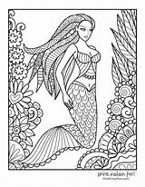 30  mermaid coloring Pages Free Fantasy printables Print Color Fun sketch template